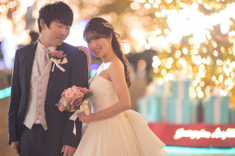 イルミネーションに照らされ、可愛らしい笑顔♡