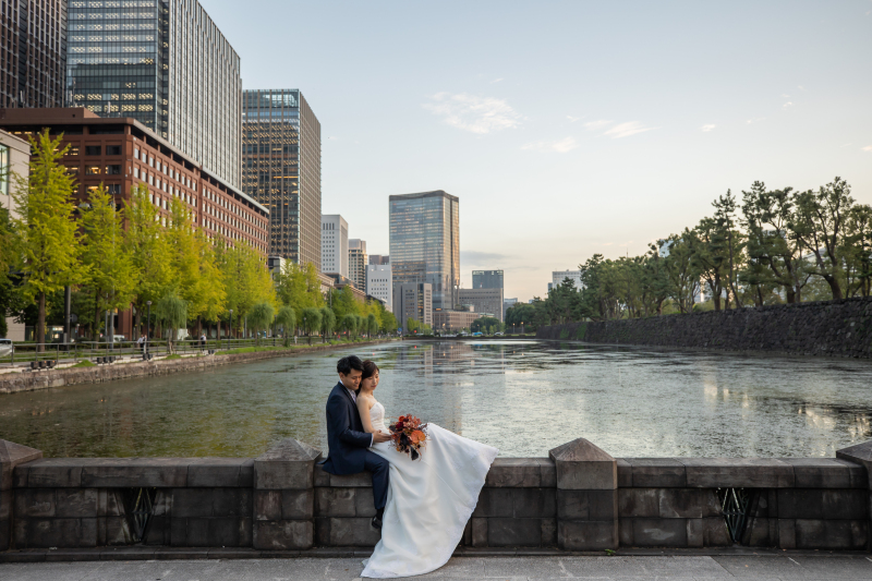 夕暮れ時の和田倉門ロケーションショット