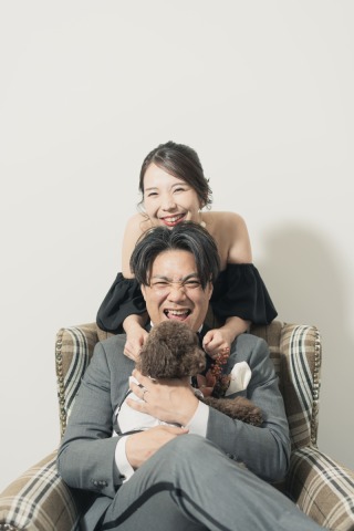 わんちゃんと一緒に！和装スタジオ洋装ロケーションフォト