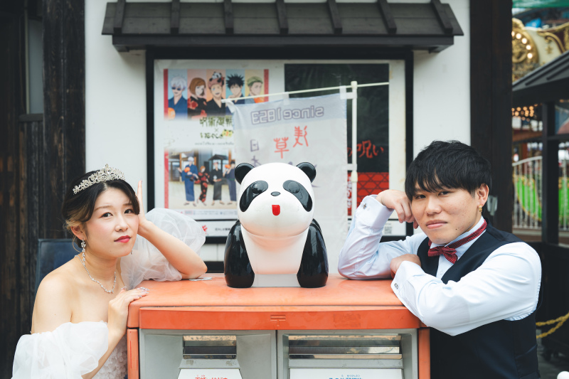 花やしきロケスタート！レトロ可愛いパンダと撮影♪