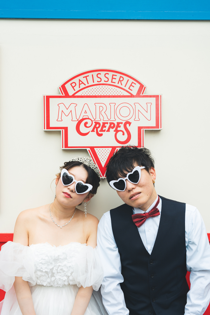 お揃いのハートサングラスでキュートなラストカット