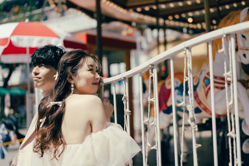 可愛らしいメリーゴーランドで♡