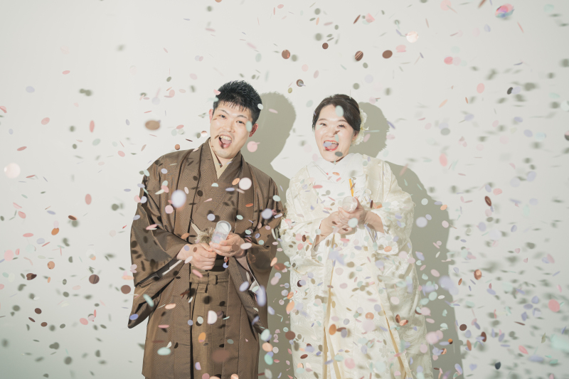 和装でのコンフェッティ♪