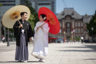 東京駅の和装撮影