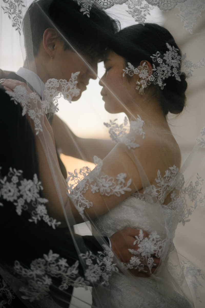 ベール越しの夕焼け