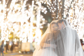 クリスマス撮影のロマンティックな東京駅&丸の内撮影