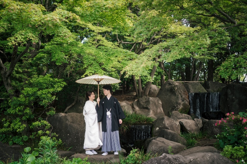 続いては相合傘で…♡