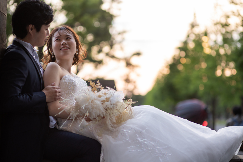 夕日の光で美しい撮影♡