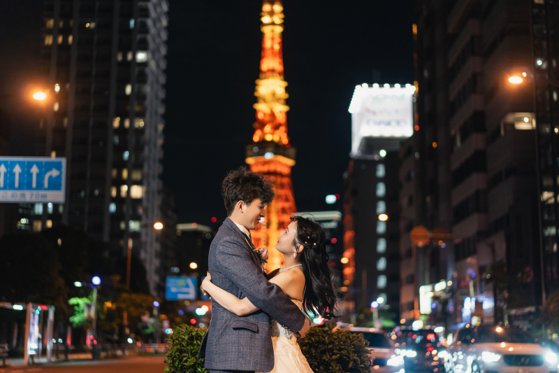 【60日前】東京駅＆丸の内＋東京タワー｜スタジオ撮影＆２着目ドレス無料｜美肌・痩身補正全データレタッチ《土日追加料金無料》