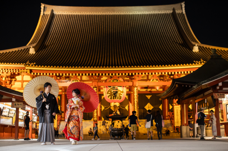 【選べる豪華特典付き】浅草ロケフォト｜白無垢も色打掛着れちゃう和装堪能プラン《土日追加料金無料》