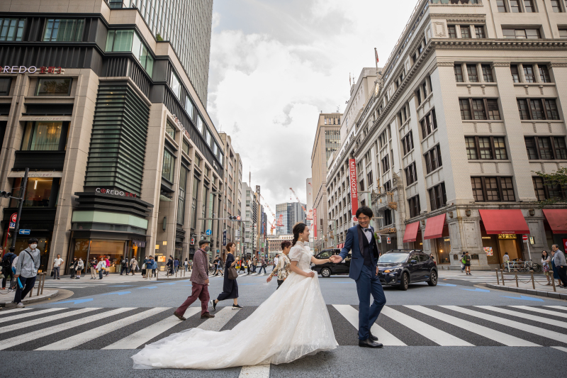 【Photorait限定】日本橋周遊+スタジオ撮影｜２着目ドレス無料｜美肌痩身補正《土日追加料金無料》雨天保証付