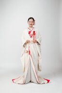 縮緬刺繍若松に鶴