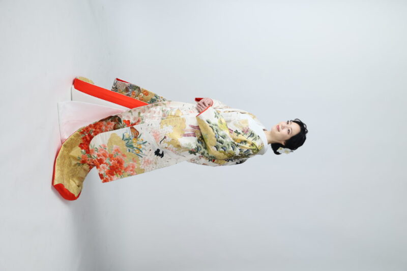 総手刺繍庭園飛翔鶴