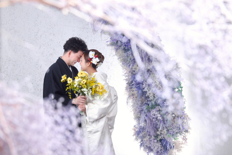 おでこをくっつけて