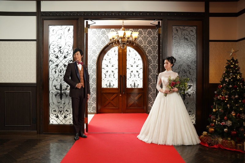 クリスマスツリーと一緒に