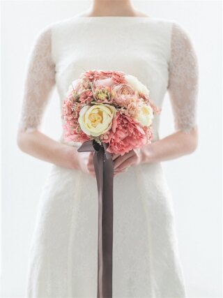 ﾗｳﾝﾄﾞﾌﾞｰｹ(くすみﾋﾟﾝｸ) 