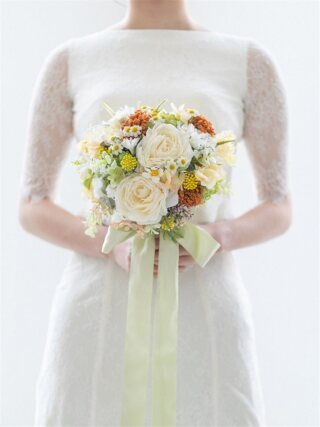 ﾗｳﾝﾄﾞﾌﾞｰｹ(ﾎﾜｲﾄ×ｲｴﾛｰ)