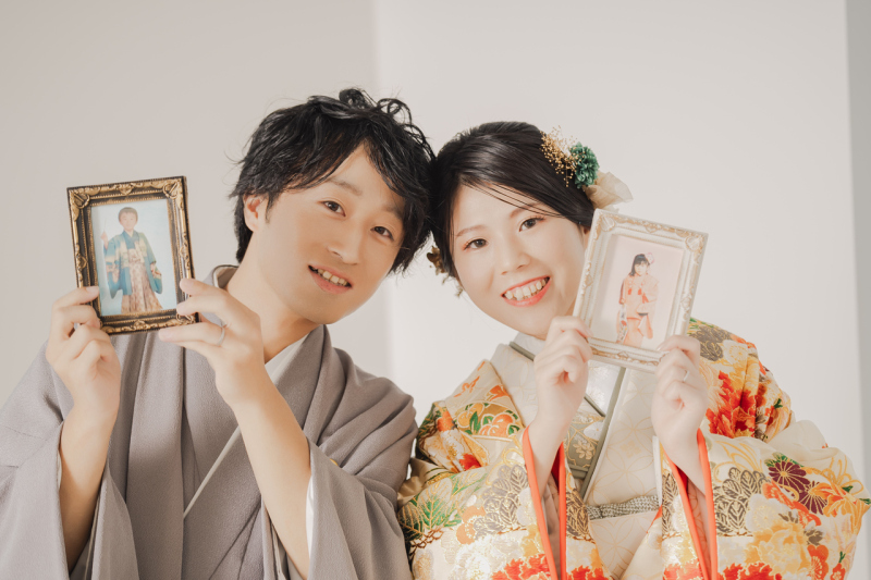 幼いころの写真と一緒に♡