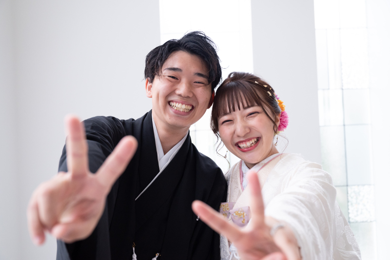 一番の笑顔とピースサインで！！