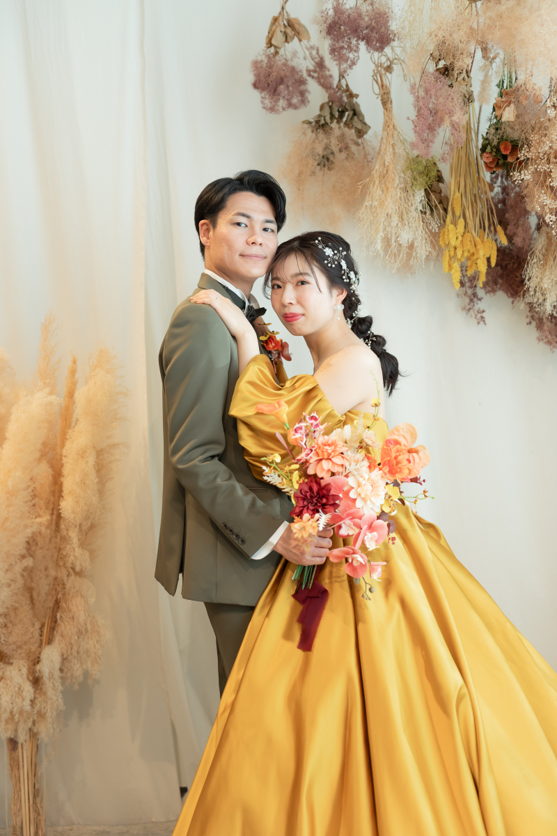 ドライフラワー×カラードレス