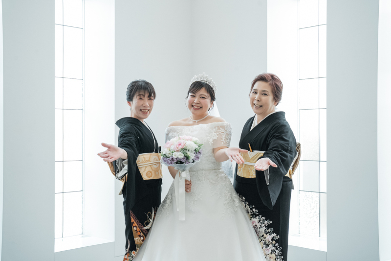 新婦様と両家のお母様で!