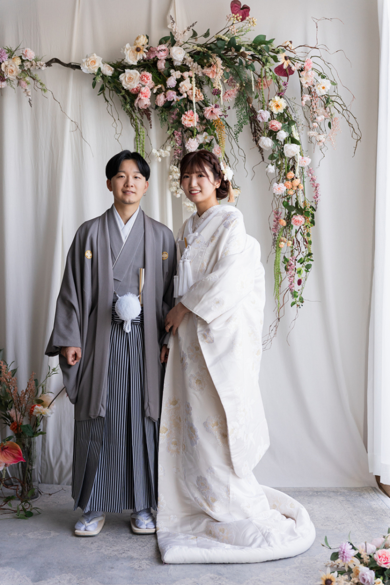 お花と一緒に柔らかい雰囲気でもご撮影