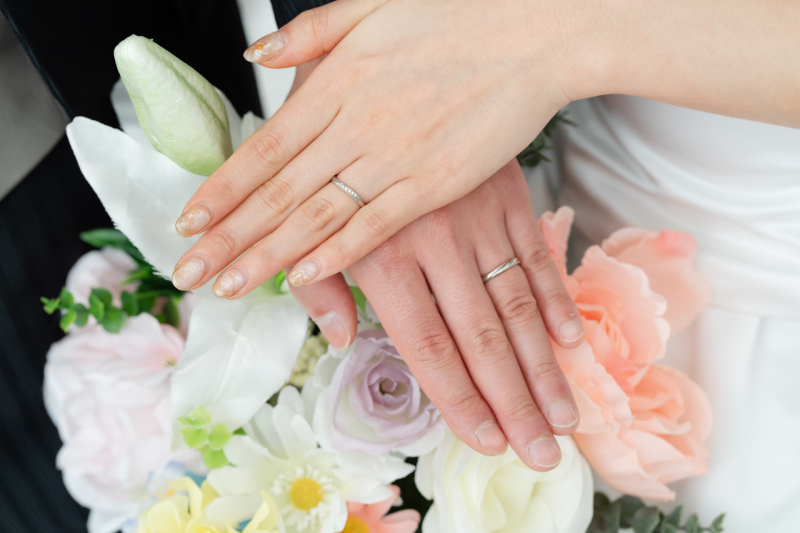 ブーケと指輪も