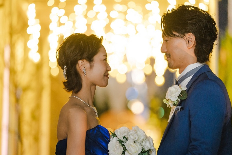 おしゃれなナイトウェディングフォト