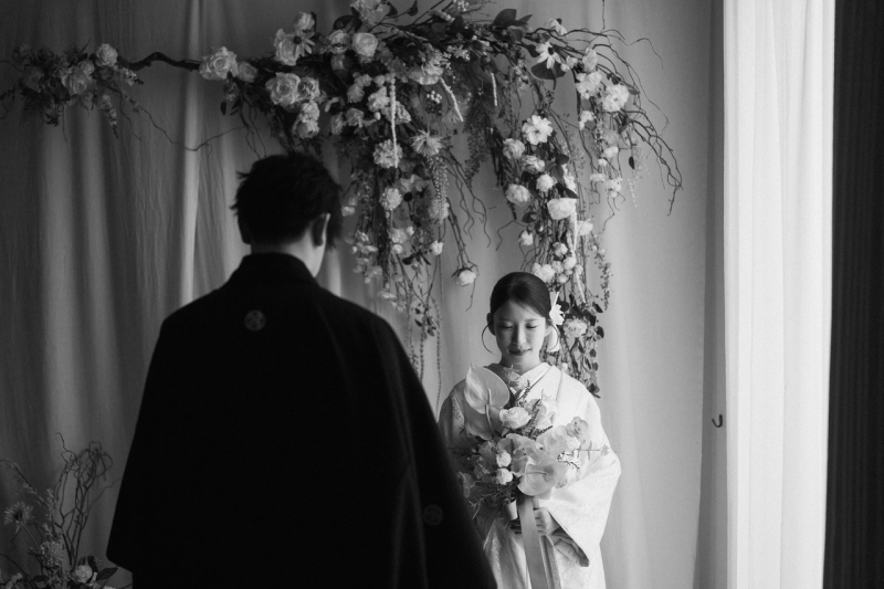 お花のブースではモノクロ写真を…