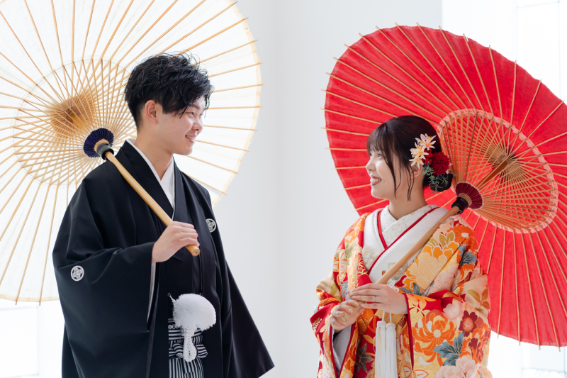 和装でチャペルでのご撮影がスタート！