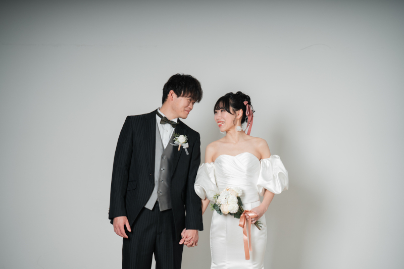 向かい合ってニコニコ