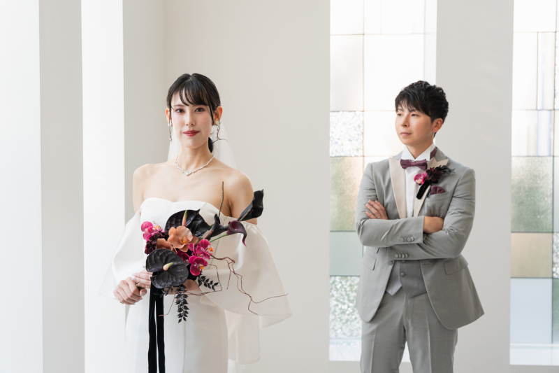 タキシードとも相性◎なブーケ