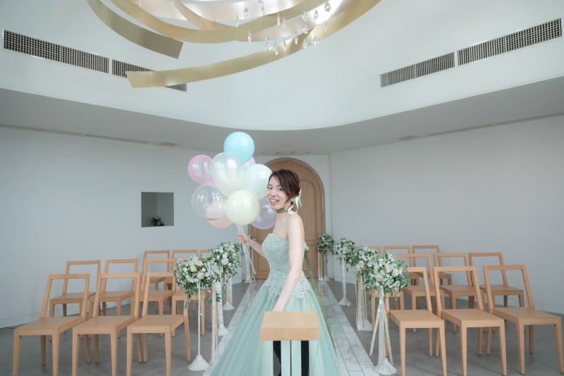 グリーンのカラードレス☆