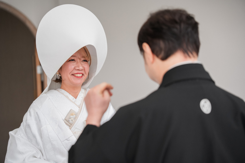 白無垢と綿帽子は花嫁衣裳の定番ですね