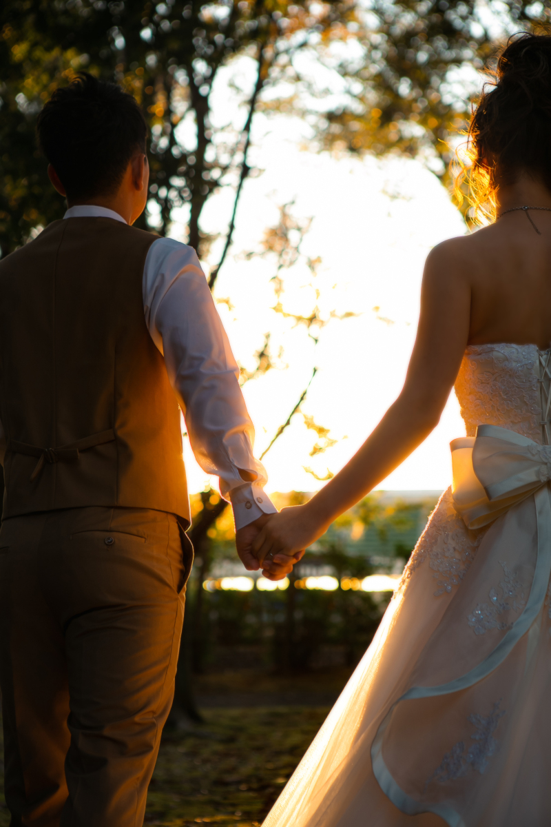 夕陽に手を重ねて＊近隣の公園