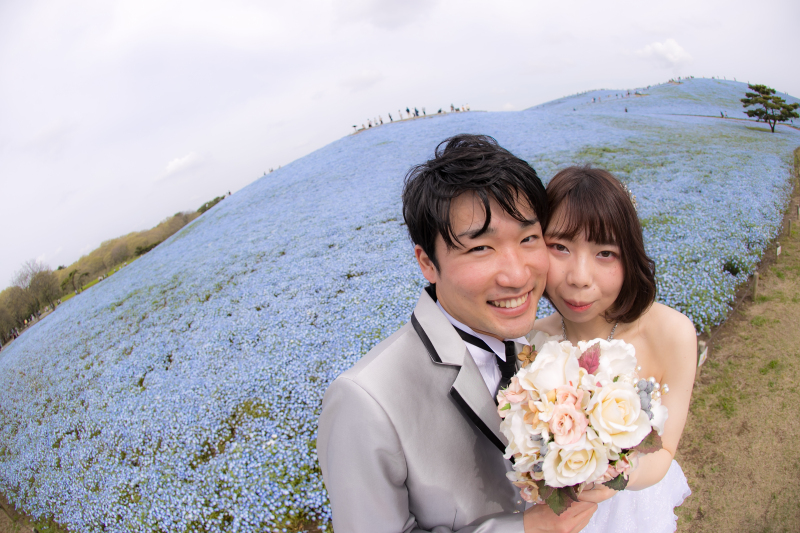 【洋装】ネモフィラロケーション撮影