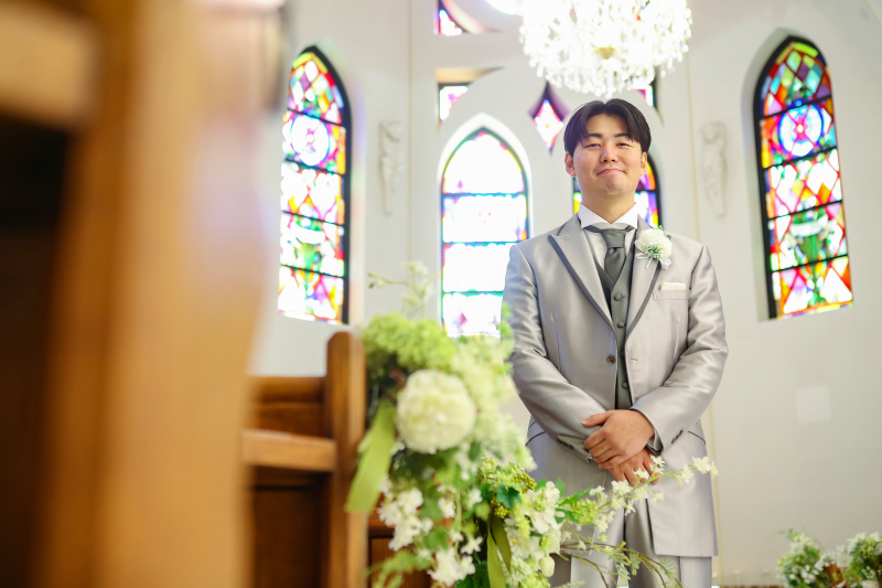 新郎様の笑顔