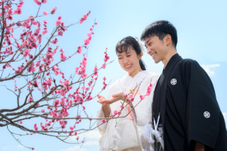 【和装＋洋装】海と梅の撮影