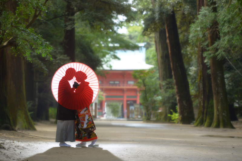 番傘シルエット