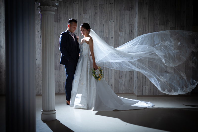 躍動感のあるベールショット