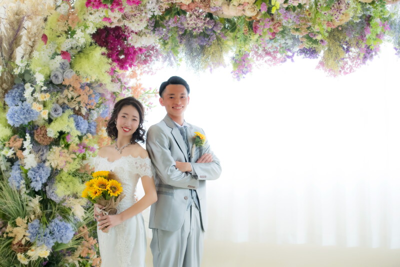 背中合わせショット