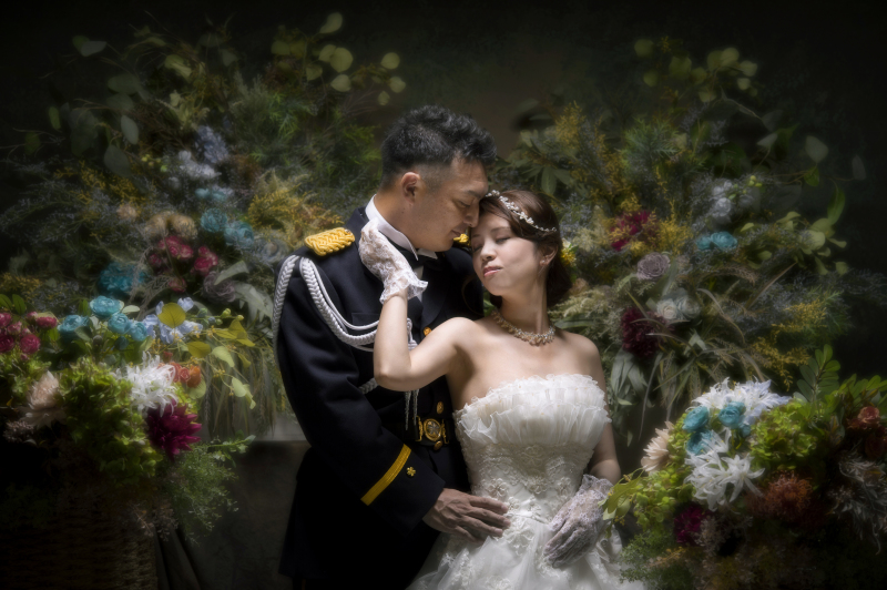 花に囲まれて...