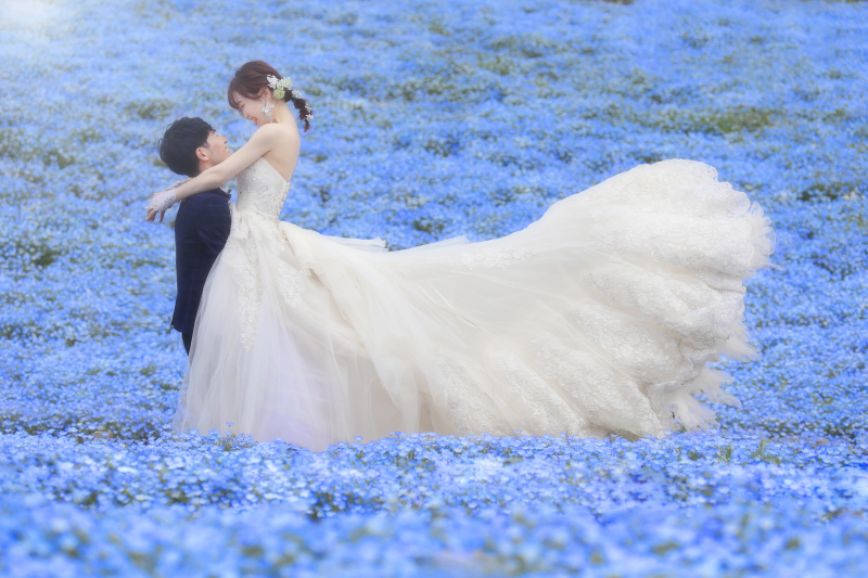 【ブルー&times;ブルー】空色に包まれる海＆ネモフィラフォトプラン《全データ＆レタッチデータ＆選べる特典付》