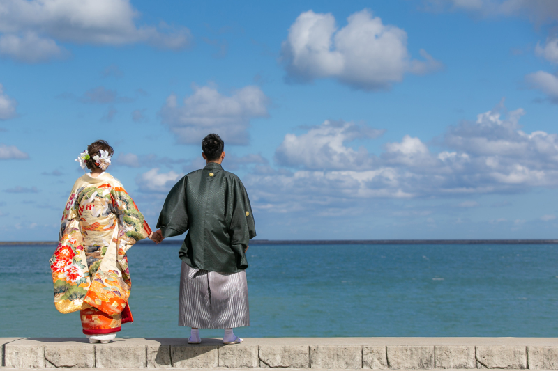 【洋装or和装】お好きな海岸で撮影OK!海ロケーション《全データ/選べる特典付》洋装¥132,000~ 和装¥154,000~