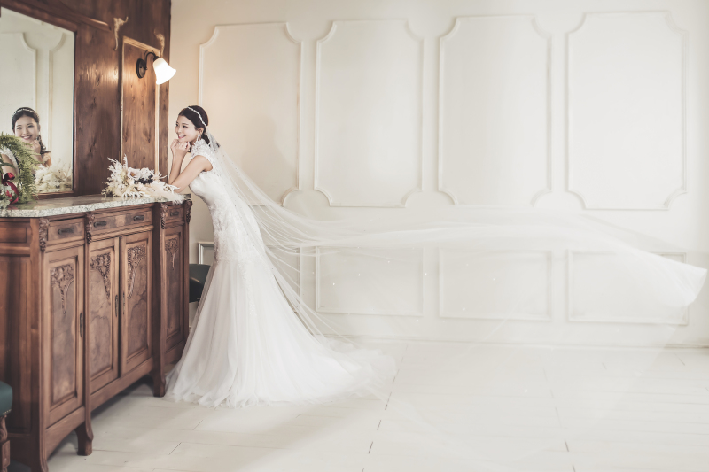 スタジオでベール撮影