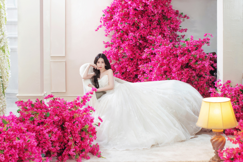 ピンクのお花に囲まれて・・・♡