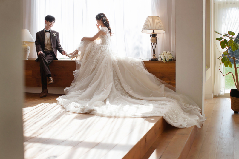 ドレスを広げて♡