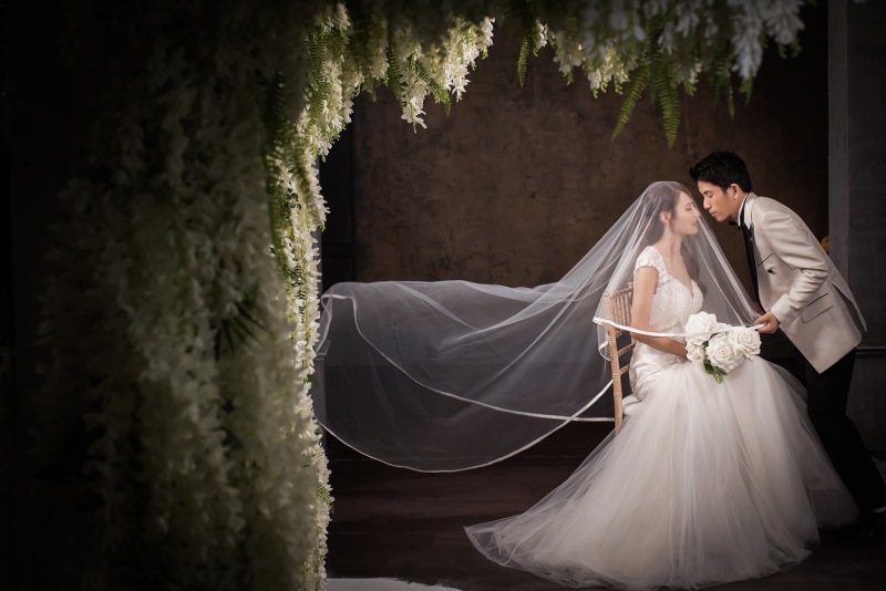 ベールを被って♪