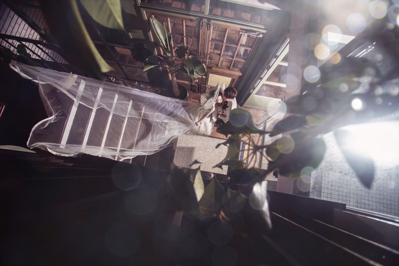 階段の上から撮影