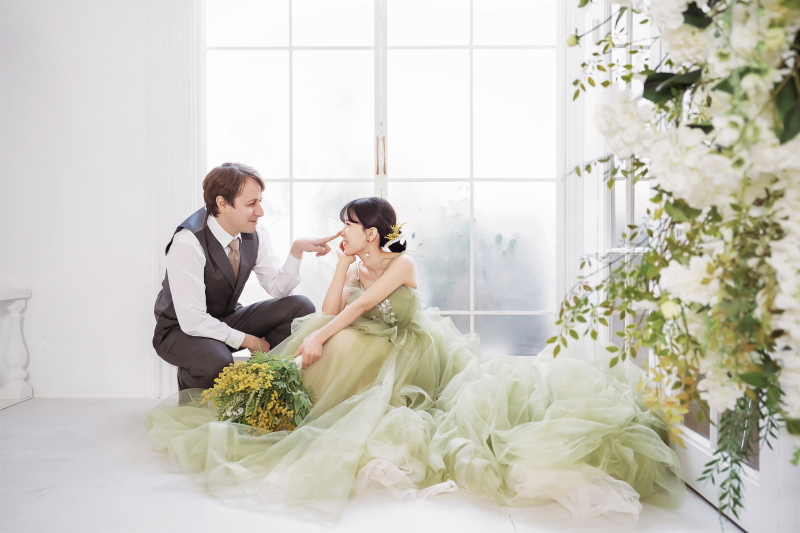 ふわふわグリーンドレス